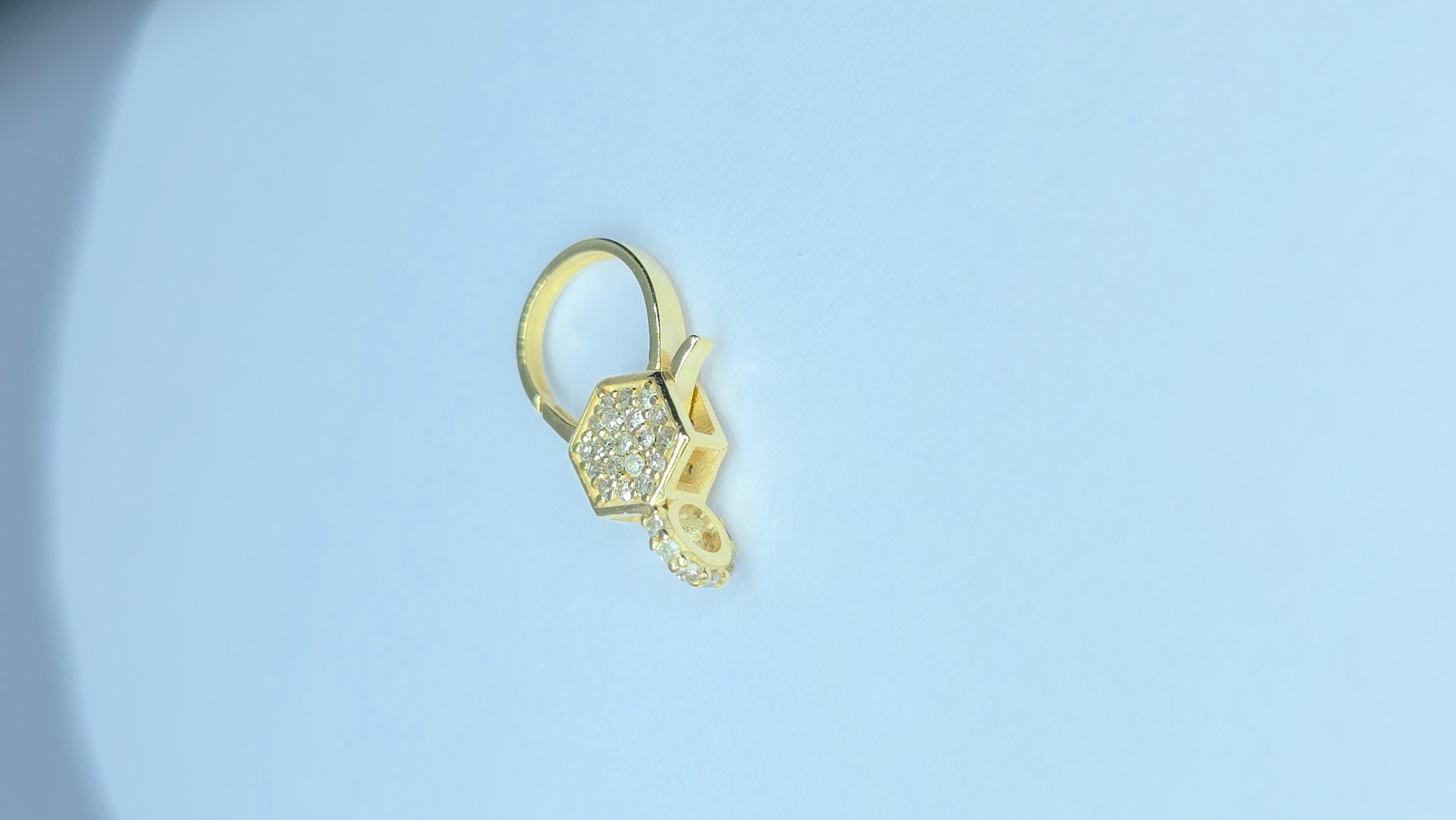 Serratura aragosta in oro massiccio 14K con diamante genuino per la creazione di collane di gioielli in vendita 7