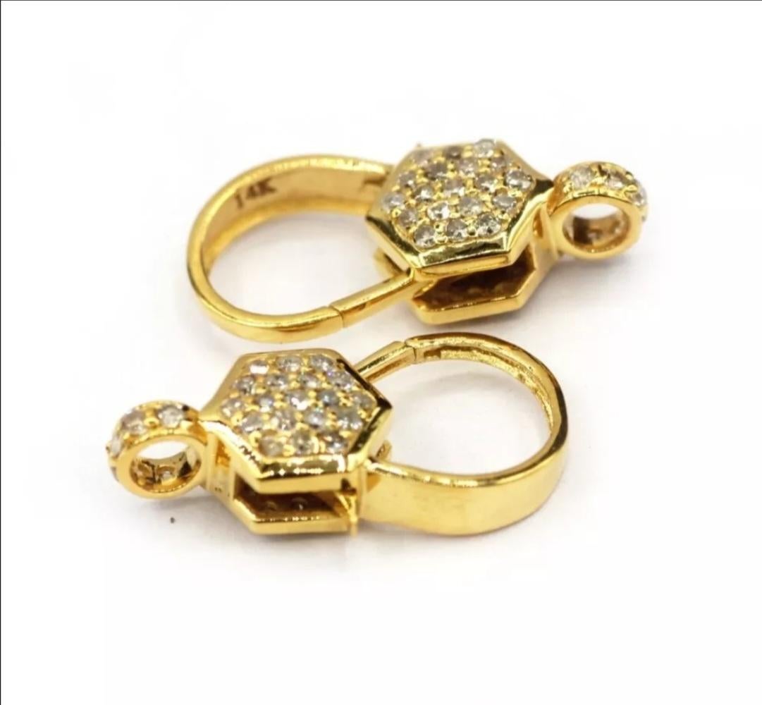 Art Déco Serratura aragosta in oro massiccio 14K con diamante genuino per la creazione di collane di gioielli in vendita