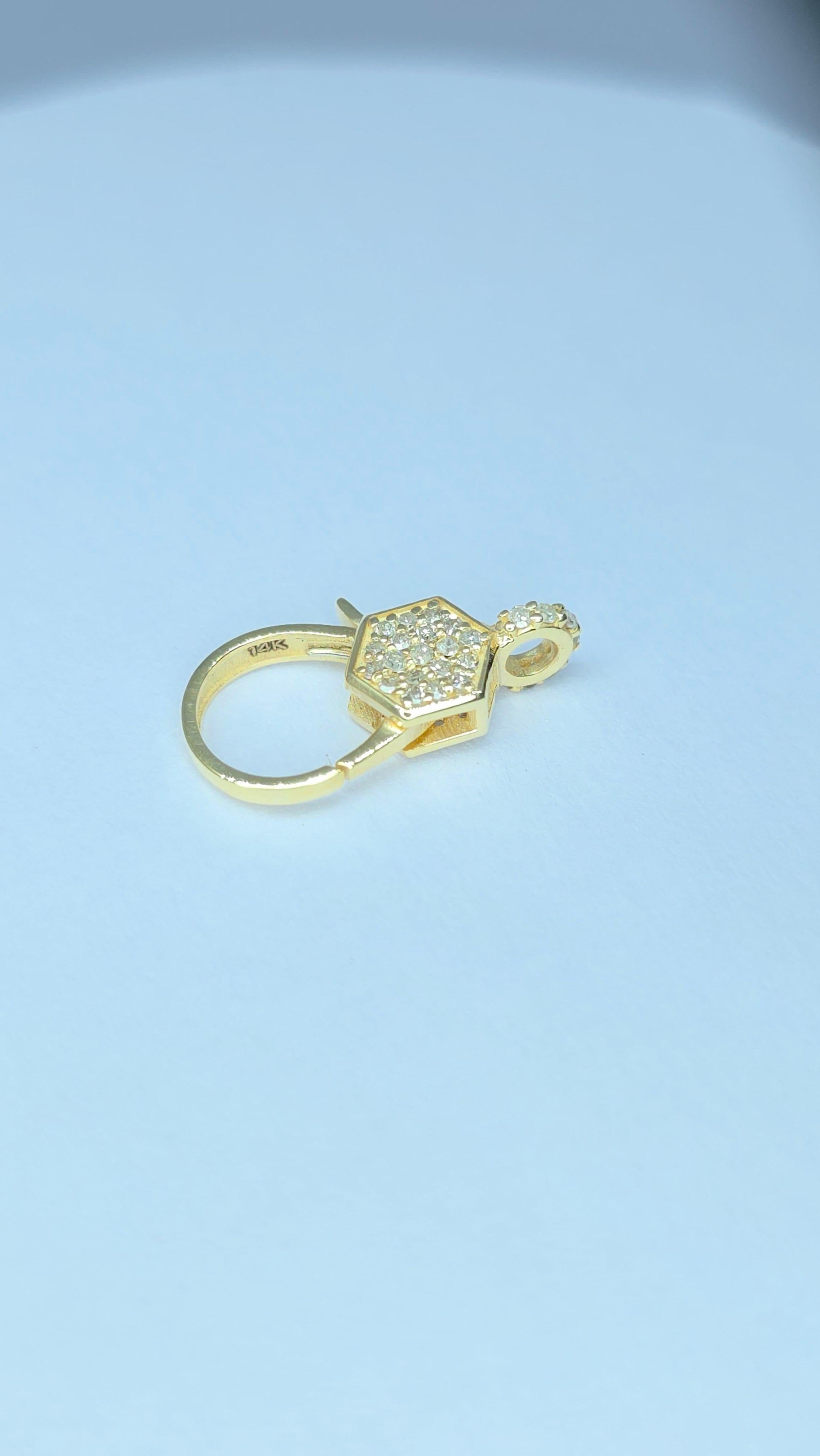 Serratura aragosta in oro massiccio 14K con diamante genuino per la creazione di collane di gioielli in vendita 2