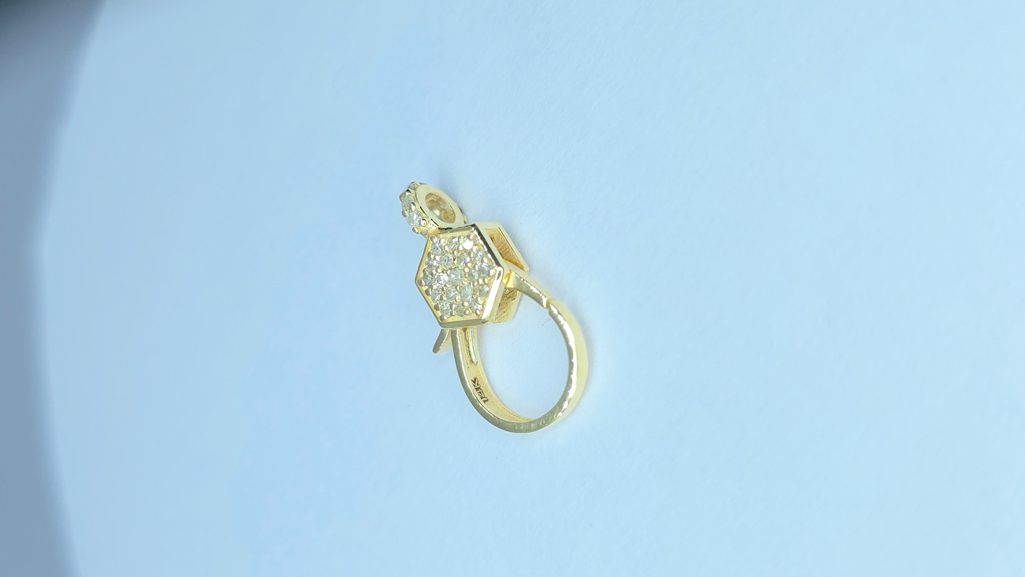 Serratura aragosta in oro massiccio 14K con diamante genuino per la creazione di collane di gioielli in vendita 3