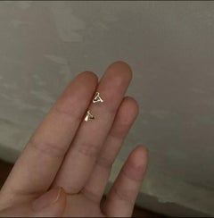 14K Solid Gold Geometric Triangle Windmill Earrings Simple Jewelry Party Gift.