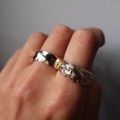 14 Karat Solid Gold Half Dome Textured Unisex Band