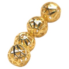 14k Solid Gold Handmade Spacer Bead, 6mm Round, India, New