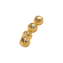 14k Solid Gold Handmade Spacer Bead, 6mm Round, India, New