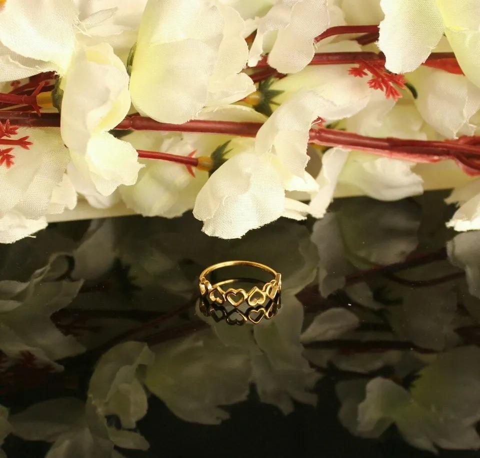 14k Solid Gold Heart Designer Eternity Ring Band Couples Ring Anniversary Ring. For Sale 1