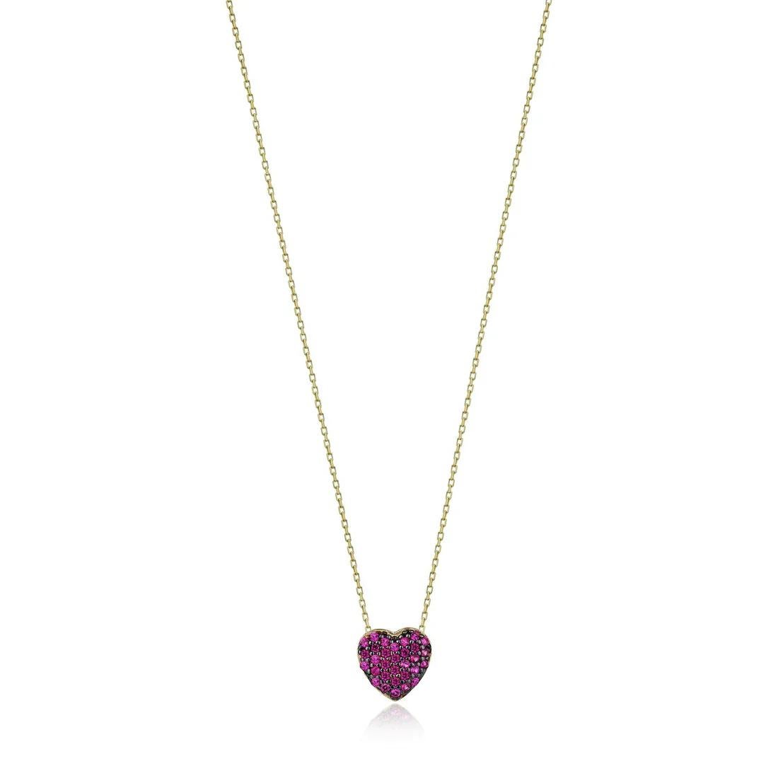 small solid gold heart necklace