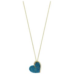 14k Massivgold Herz-Anhänger-Halskette, Herz-Halskette für Damen