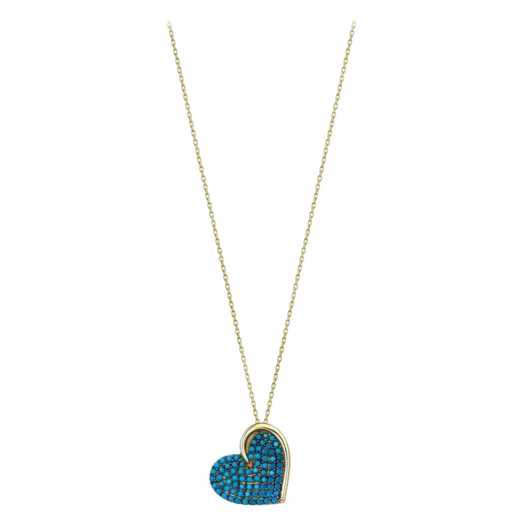 Collier pendentif cœur en or massif 14 carats, collier pour femmes