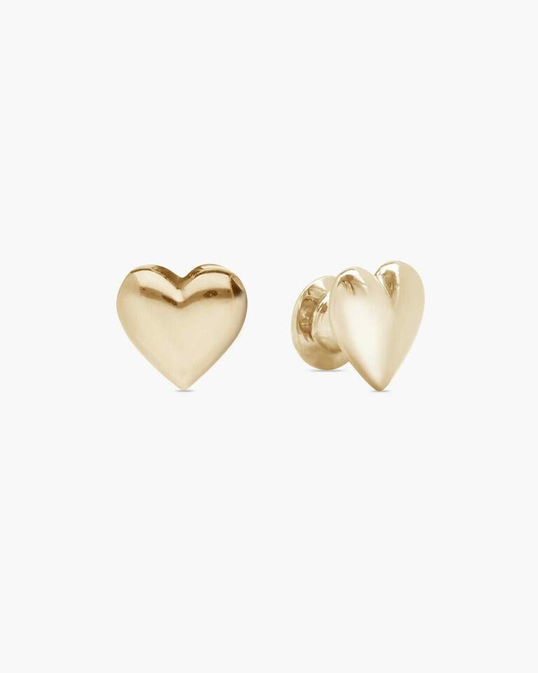 Art Deco 14k Solid Gold Heart Stud Smart Watch Accessory Solid Gold Watch Band Studs Gift For Sale
