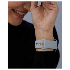 14k Solid Gold Heart Stud Smart Watch Accessory Solid Gold Watch Band Studs Gift
