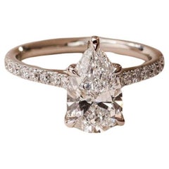 14k solid gold Hidden Halo Engagement Ring 2CT Moissanite Ring Wedding Ring