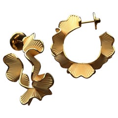 14k Solid Gold Hoop Earrings Designed and Crafted in Italy