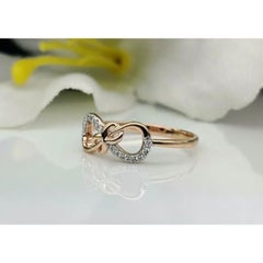14k Solid Gold Infinity Band Diamond Engagement Ring
