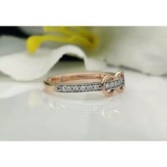 14k Solid Gold Infinity Ring Band Natural Diamond Eternity