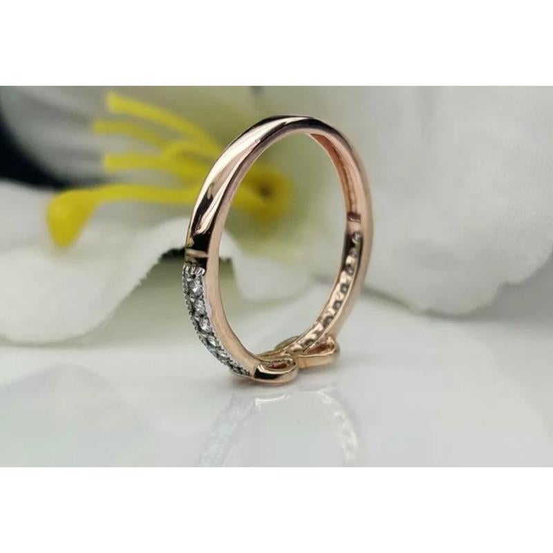 Round Cut 14k Solid Gold Infinity Ring Band Natural Diamond Eternity For Sale
