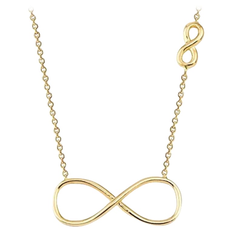 Collar Infinity Sign de oro macizo de 14 quilates