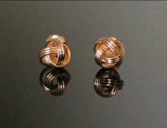 14k Solid Gold Infinity Twisted Knot Studs Gold Nose Ear Piercing Jewelry Gift.