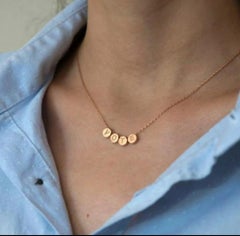 14k Solid Gold Initial Name Necklace Personalized Birthday Pendant
