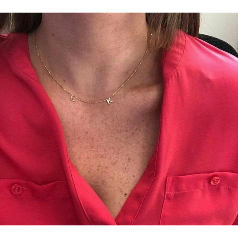 Collana con iniziali personalizzate in oro massiccio 14k In condizioni Nuovo in vendita a Chicago, IL