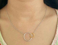 Interlocking Karma Circle Pendant Necklace in 14k Solid Gold