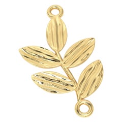 14K Solid Gold Leaf Connector For Jewelry Making Solid Gold Necklace Connector.
