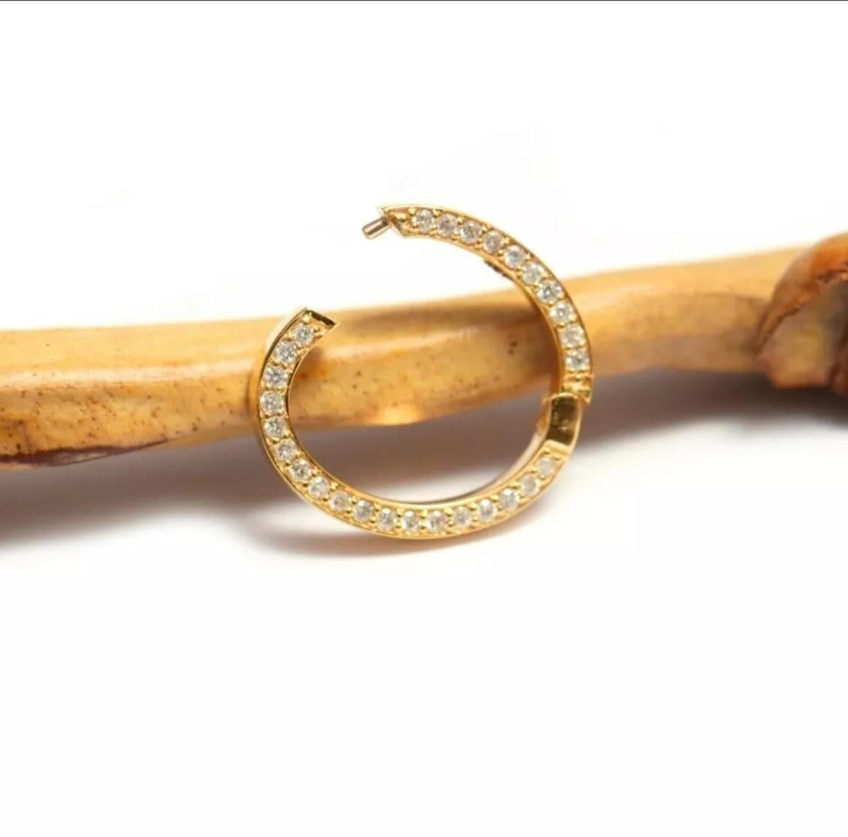Fermetures de homard en or massif 14 carats serties de diamants naturels Fermeture à glissière unique pour femmes en vente 1