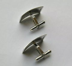 Geometric Matte & Glossy Rectangular Men Cufflinks in 14k Solid Gold