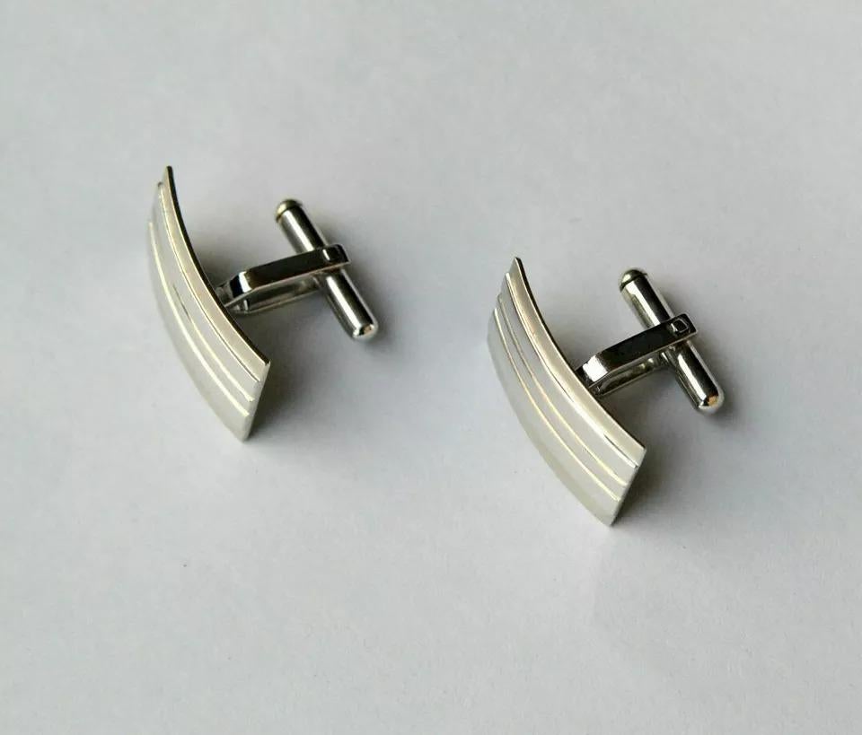 Boutons de manchette pour hommes rectangulaires mats et brillants en or massif 14 carats Neuf - En vente à Chicago, IL