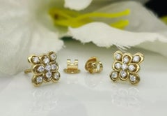 14k Solid Gold Minimalist Square Earring Natural Diamond Dainty Bridal Earring