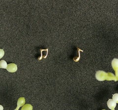 14k Solid Gold Musical Notes Stud Piercing Jewelry Nose Earrring
