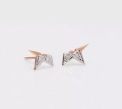14k Solid Gold Natural Diamond Earrings Half Star Earring Bridal Jewelry For Her
