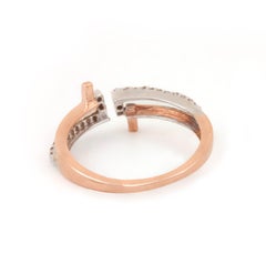 14k Solid Gold Natural Diamond Ring Stackable Ring For Anniversary Gift For Her.