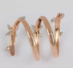 14k Solid Gold Natural Diamond Si Calrity Floral Wrap Ring