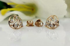 14k Solid Gold Natural Diamond Stud Earring