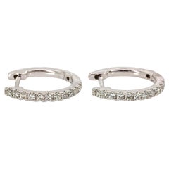 Cerceaux en or massif 14k diamant naturel miné par la terre  Fermeture par loquet
