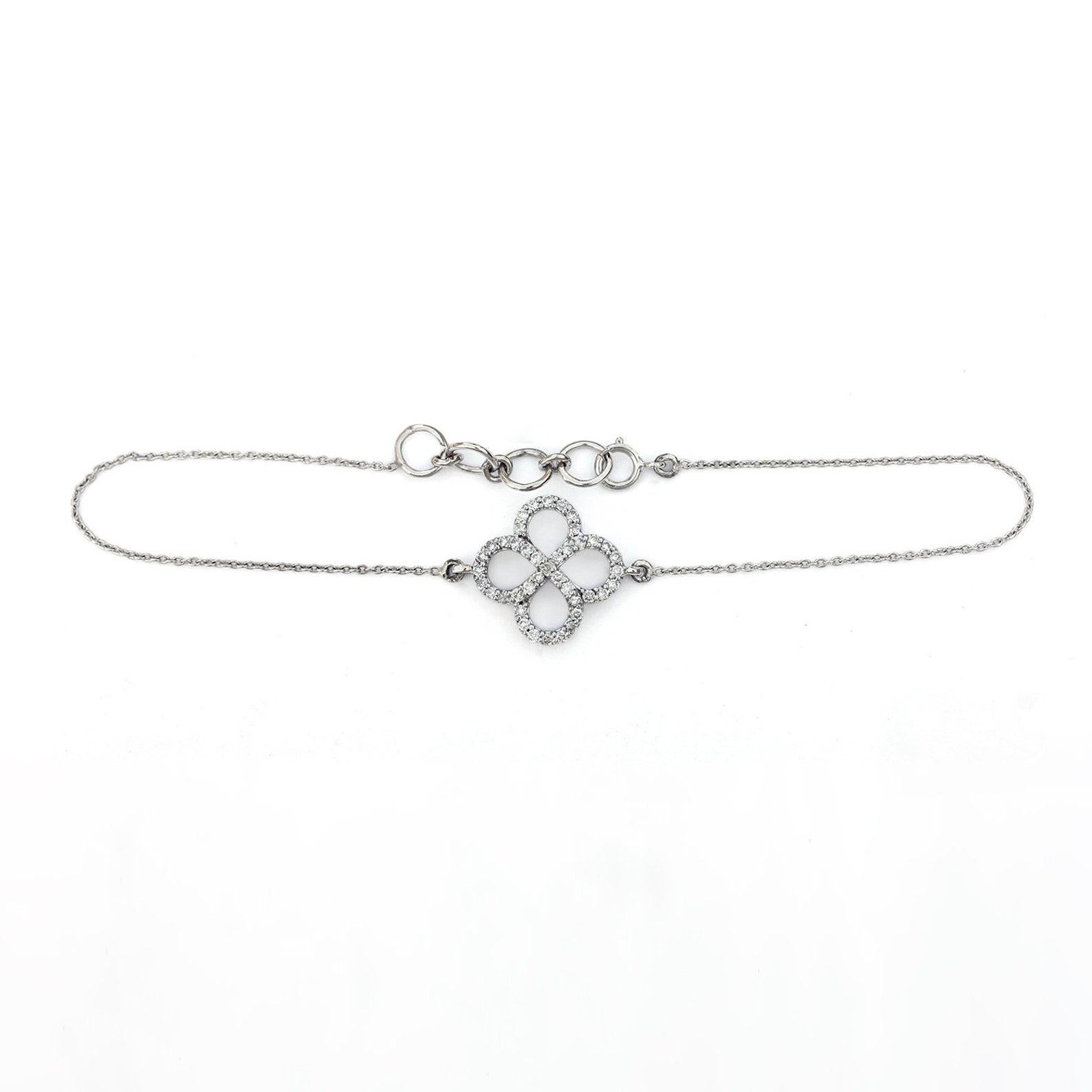 Women's 14k Solid Gold Natural Pave Diamond Chain Bracelet Beautiful Gift For Women. For Sale