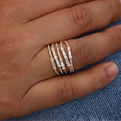Anello in oro massiccio 14k con diamante naturale Nature Taglio Baguette Bellissimo anello.