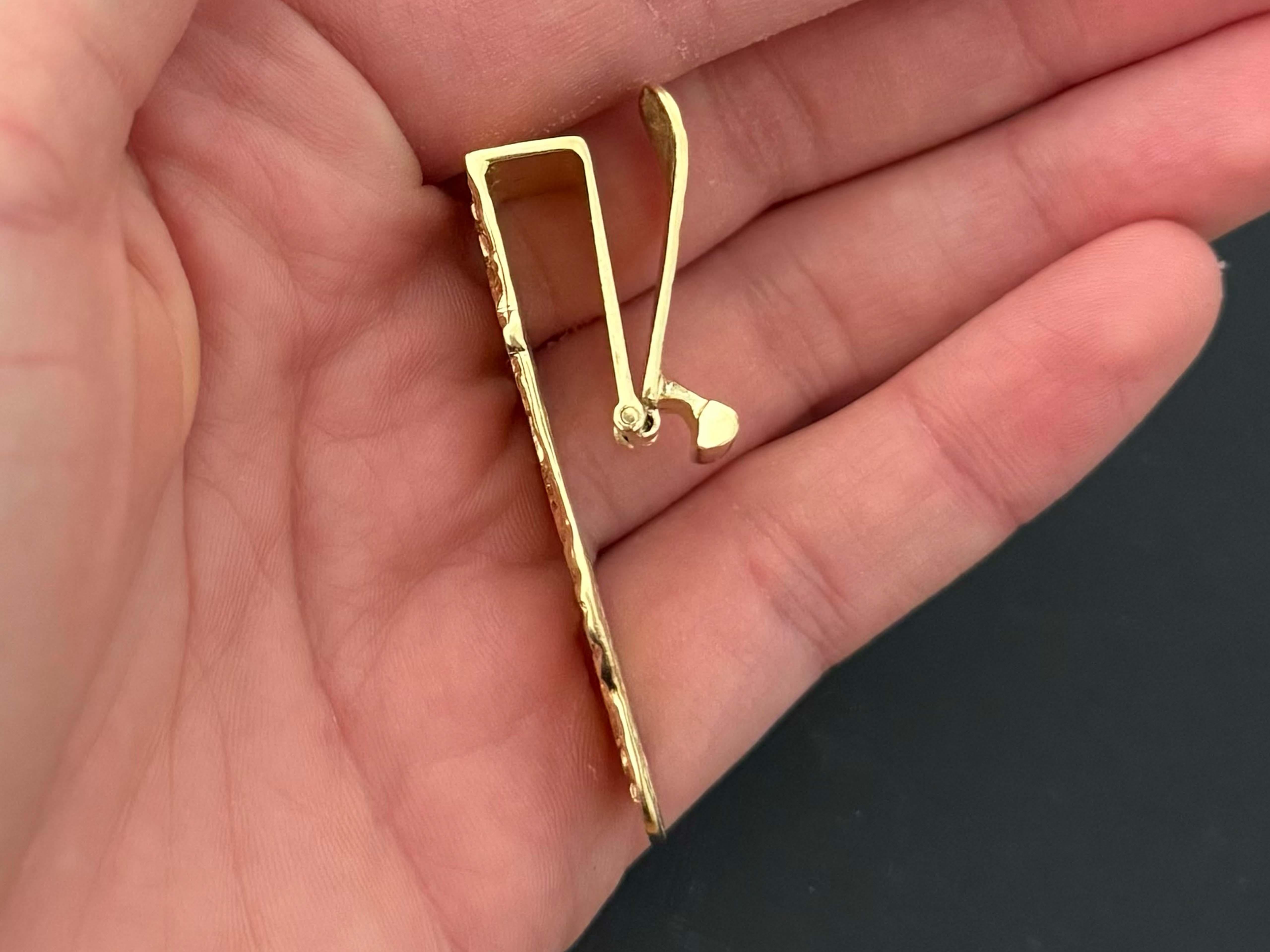 Modern 14K Solid Gold Nugget Dollar Sign Money Clip