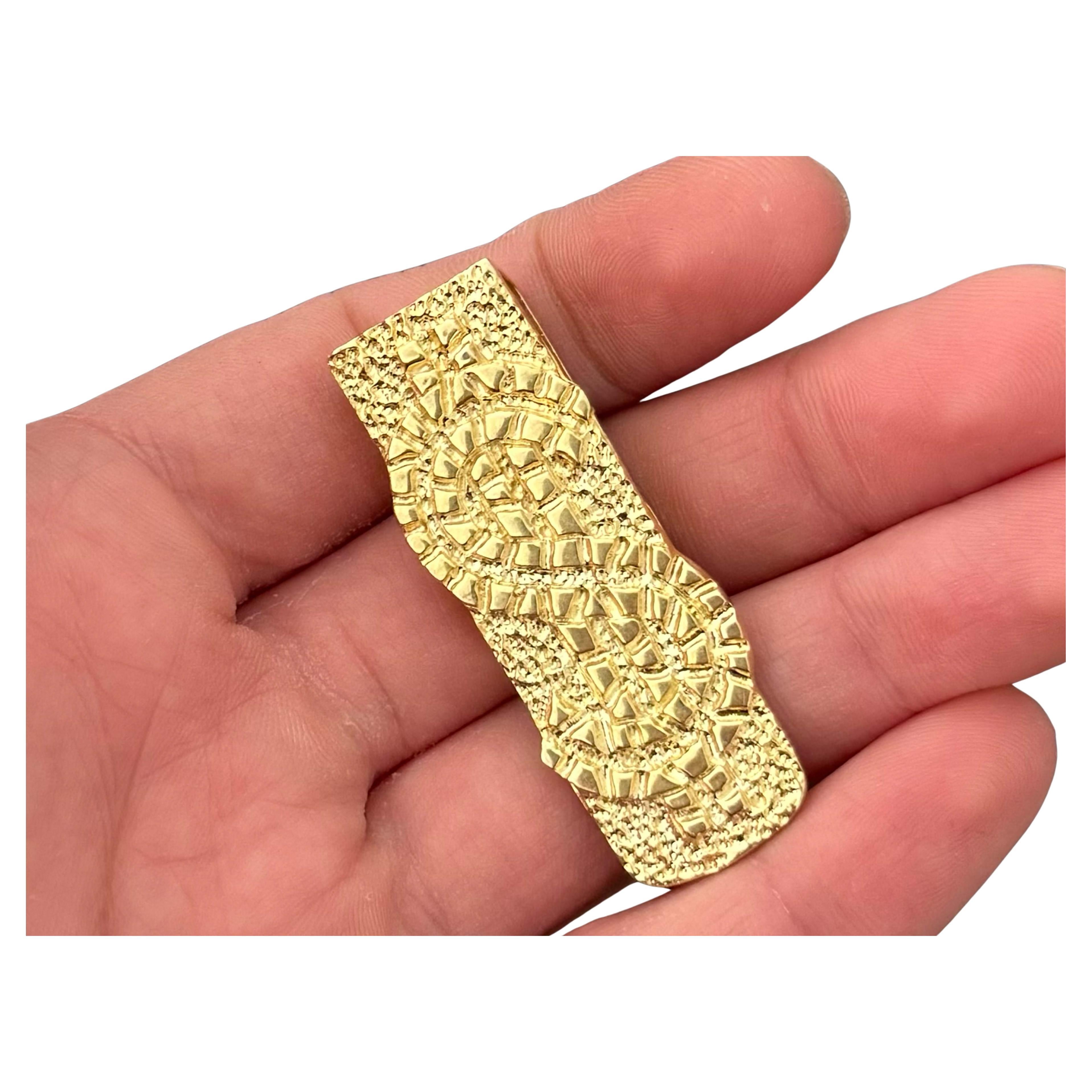 14K Solid Gold Nugget Dollar Sign Money Clip