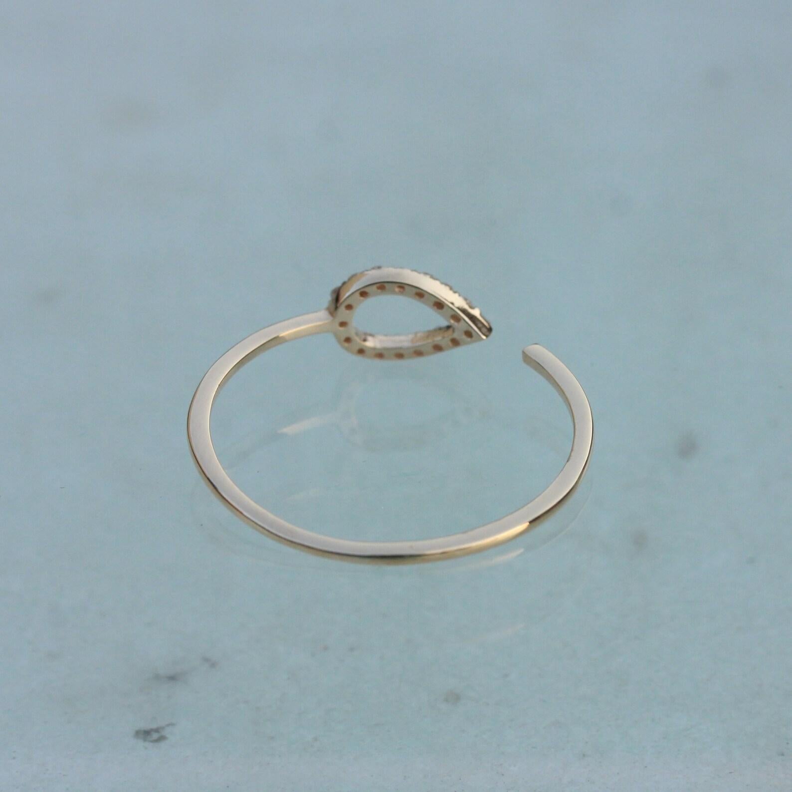 14K Solid Gold Open Band Pave Diamond Ring Beautiful Diamond Geschenk für Frauen. im Angebot 3