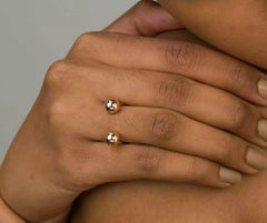14k Solid Gold Open Sphere Gold Ring
