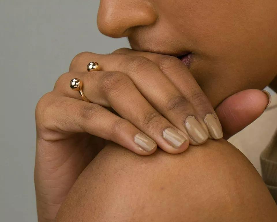 Bague sphère ouverte en or massif 14k Neuf - En vente à Chicago, IL
