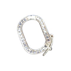 14K Solid Gold Oval Shape Lobster Clasps Diamond Carabiner Pendant Christmas.