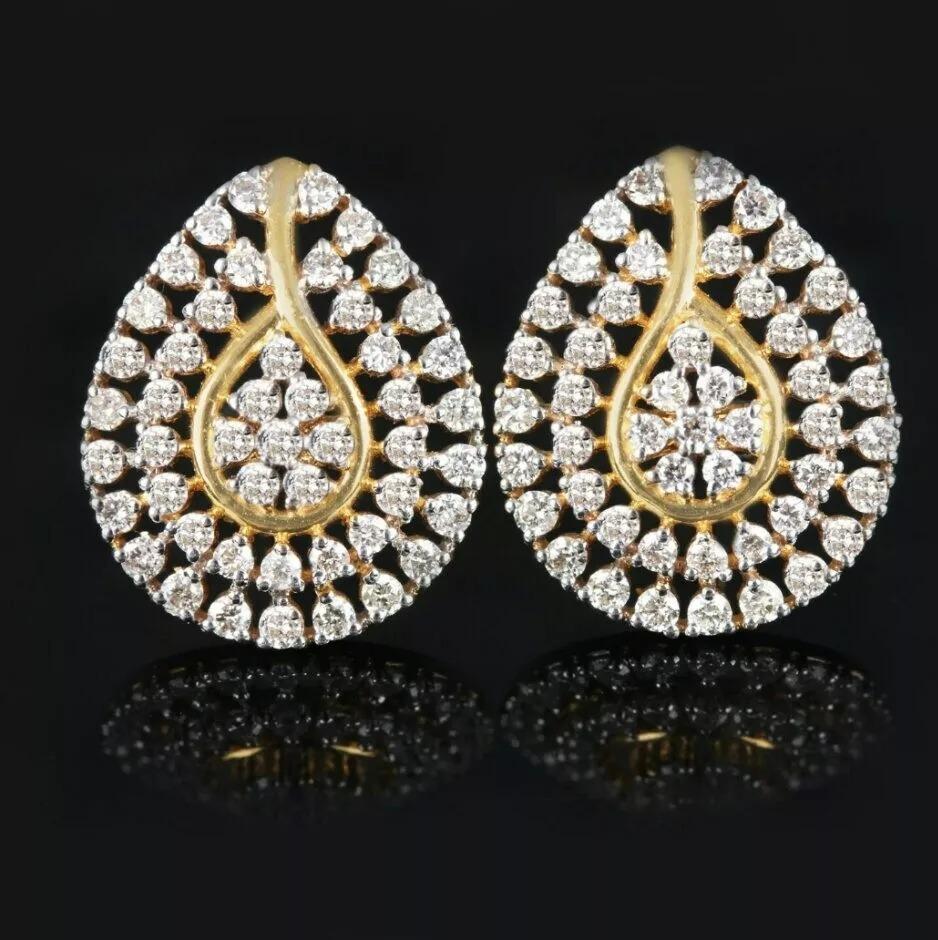 14K Solid Gold Pear Shape Floral Stud Earring Diamond Earring For Women Gift.
Light weight can be worn everyday

Additional information:
Condition: New without tags: A brand-new, unused, and unworn item (including handmade items) that is not in