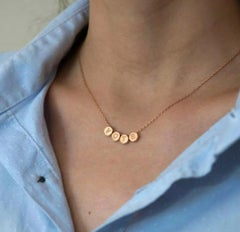 Pendentif collier nom personnalisé en or massif 14k