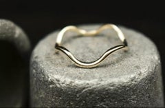 14k Solid Gold Plain Band Sea Breeze Ring Valentines Women Ring Minimalist Ring.