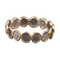 14k Solid Gold Polki Ring Minimalist Band Ring Wedding Anniversary Gift For Her.