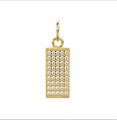 14K Or massif Pendentif breloque diamant rectangulaire or massif Findings 19x7mm