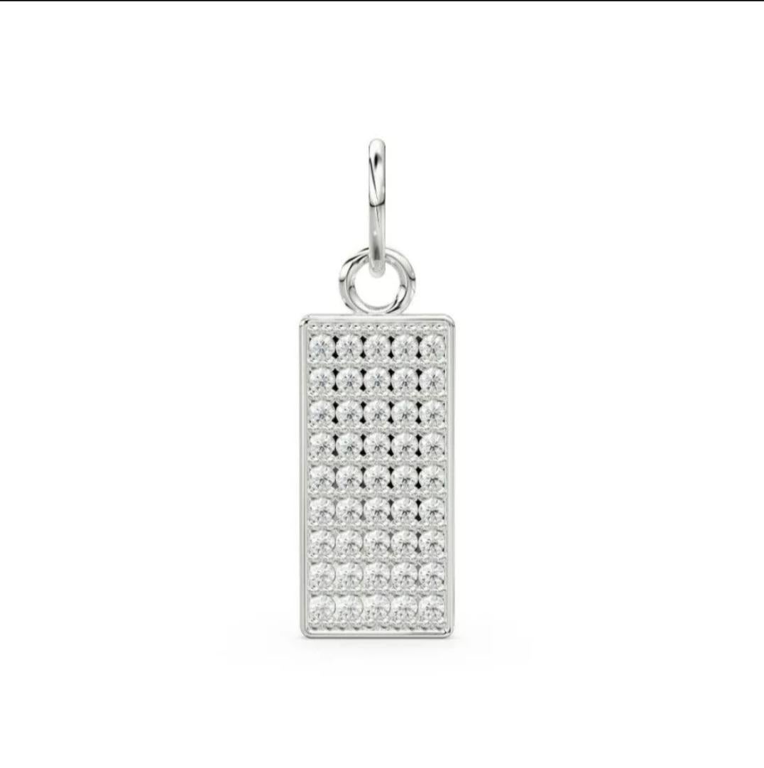 14K Or massif Pendentif breloque diamant rectangulaire or massif Findings 19x7mm en vente 2