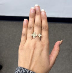 14k Solid Gold Ring Natural Pave Diamond Flower Shaped Propose Ring For Women.